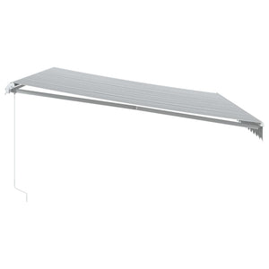Manuelle LED Markise Anthrazit & Weiß 500x350 cm