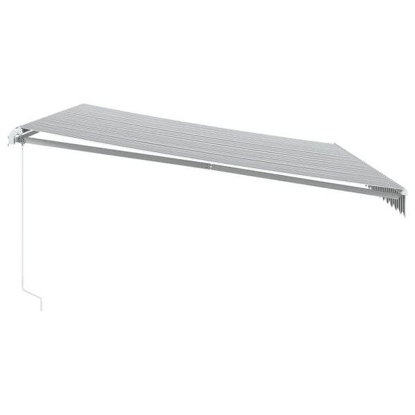 Manuelle LED Markise Anthrazit & Weiß 500x350 cm
