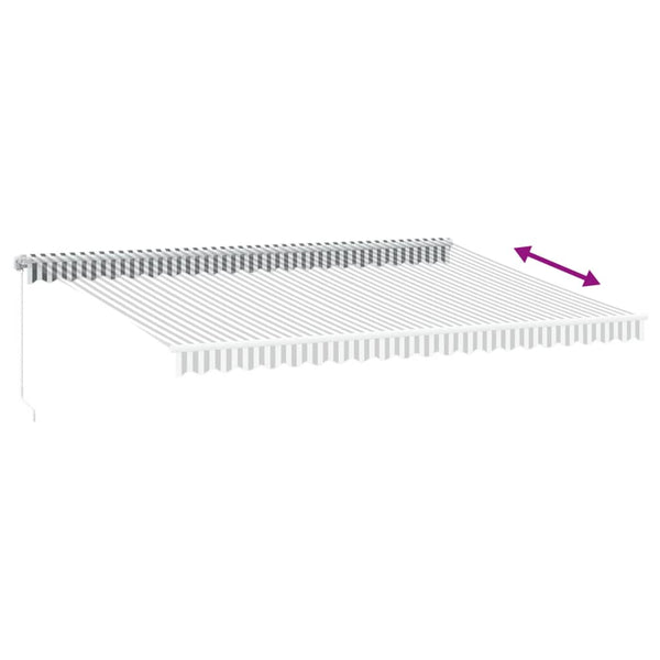 Manuelle LED Markise Anthrazit & Weiß 500x350 cm