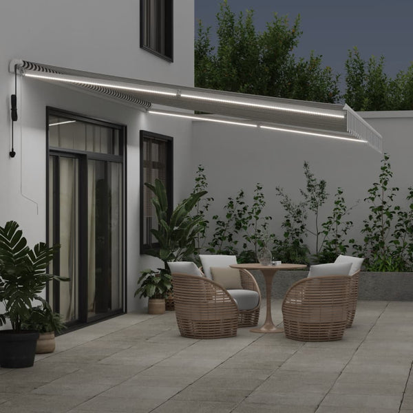 Automatische LED Markise Anthrazit & Weiß 500x350 cm