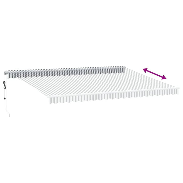Automatische LED Markise Anthrazit & Weiß 500x350 cm