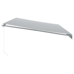 Manuelle LED Markise, Anthrazit & Weiß, 600x350 cm