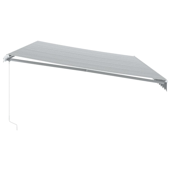 Manuelle LED Markise, Anthrazit & Weiß, 600x350 cm