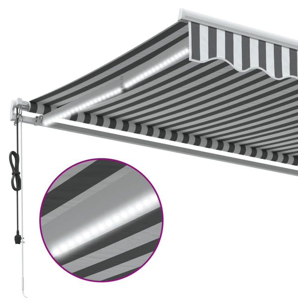 vidaXL Auvent automatique avec LED Anthracite et blanc 600x350 cm