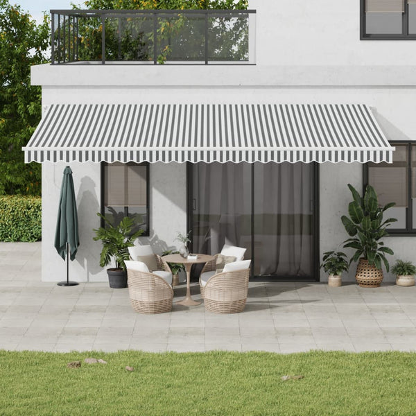 vidaXL Auvent automatique avec LED Anthracite et blanc 600x350 cm