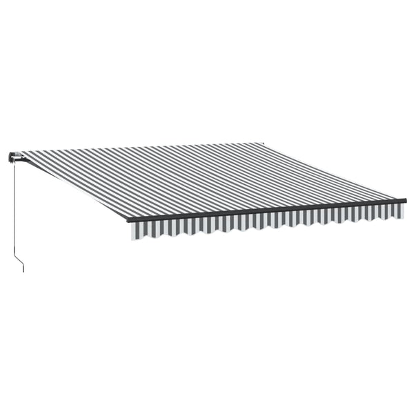 Manuelle LED Markise Anthrazit & Weiß 400x350 cm