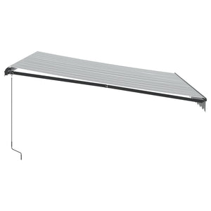 Manuelle LED Markise Anthrazit & Weiß 400x350 cm