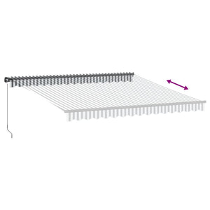 Manuelle LED Markise Anthrazit & Weiß 400x350 cm