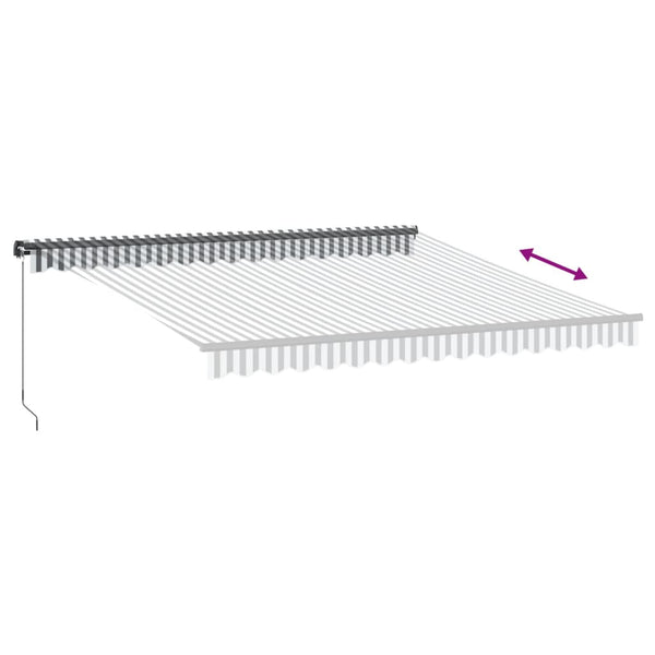 Manuelle LED Markise Anthrazit & Weiß 400x350 cm