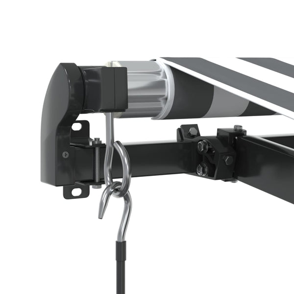 Manuelle LED Markise Anthrazit & Weiß 400x350 cm