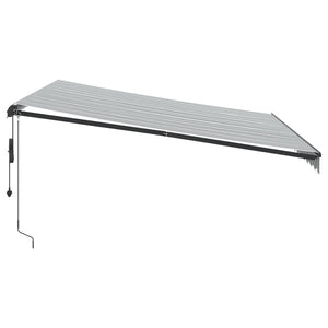 Automatische LED Markise, Anthrazit & Weiß, 400x350 cm