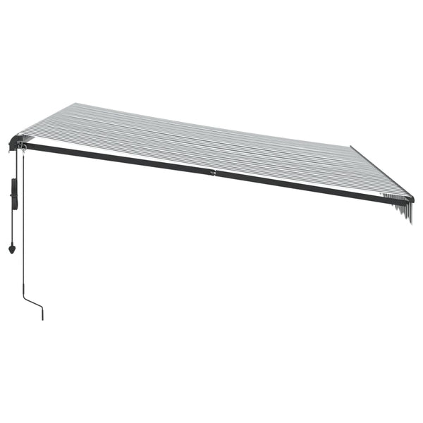 Automatische LED Markise, Anthrazit & Weiß, 400x350 cm
