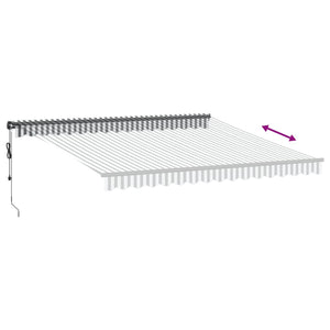 Automatische LED Markise, Anthrazit & Weiß, 400x350 cm