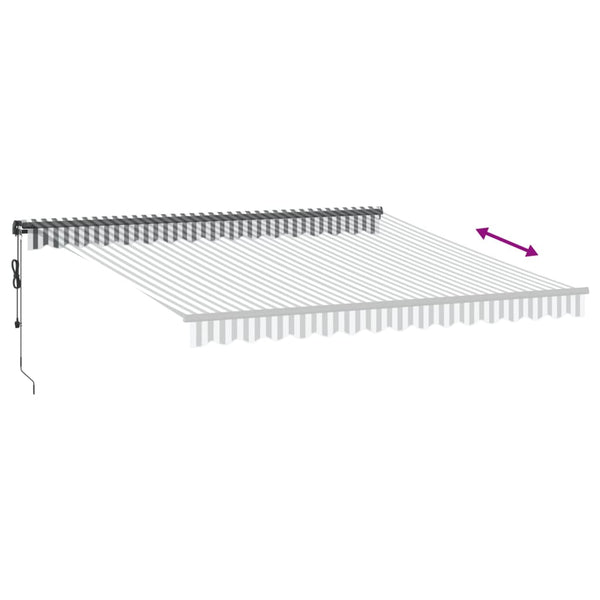 Automatische LED Markise, Anthrazit & Weiß, 400x350 cm