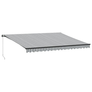 Manuelle LED Markise, 450x350 cm, Anthrazit & Weiß