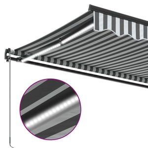 Manuelle LED Markise, 450x350 cm, Anthrazit & Weiß