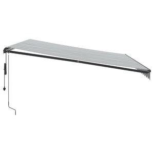 vidaXL Store banne automatique anthracite et blanc 450x350 cm