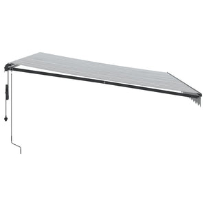 vidaXL Auvent automatique avec LED anthracite et blanc 450x350 cm