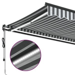 vidaXL Auvent automatique avec LED anthracite et blanc 450x350 cm