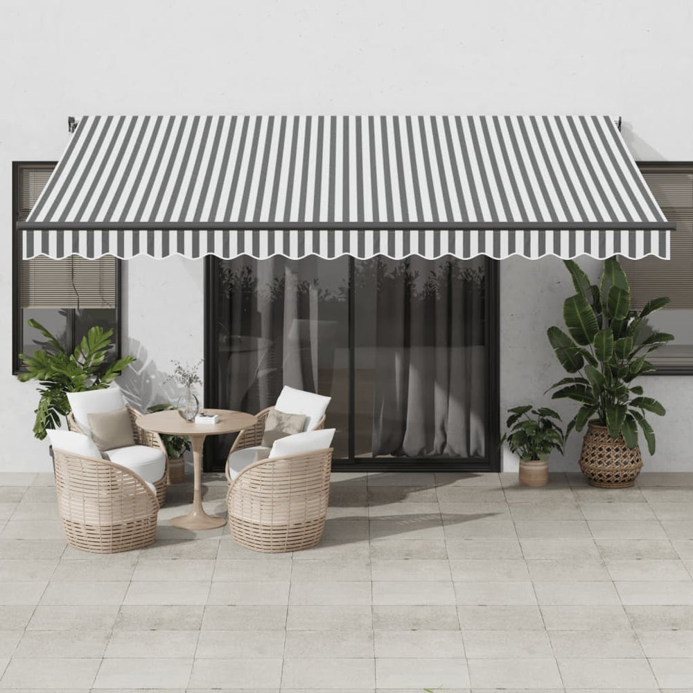 Automatische LED Markise Anthrazit & Weiß 450x350 cm