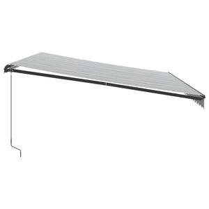 Manuelle LED Markise, Anthrazit & Weiß, 500x350 cm