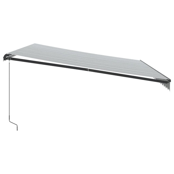 Manuelle LED Markise, Anthrazit & Weiß, 500x350 cm