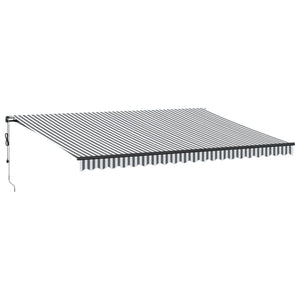 Automatische LED Markise, Anthrazit & Weiß, 500x350 cm