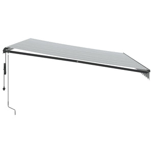 Automatische LED Markise, Anthrazit & Weiß, 500x350 cm