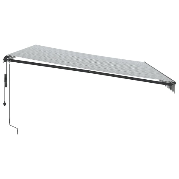 Automatische LED Markise, Anthrazit & Weiß, 500x350 cm