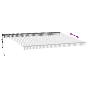 Automatische LED Markise, Anthrazit & Weiß, 500x350 cm
