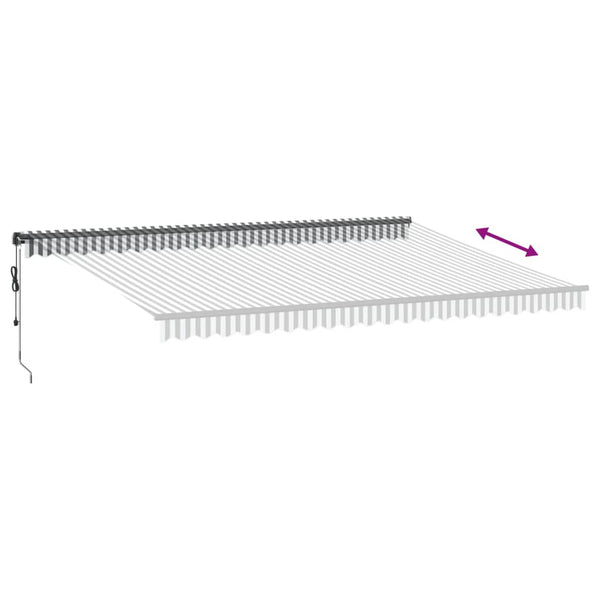 Automatische LED Markise, Anthrazit & Weiß, 500x350 cm