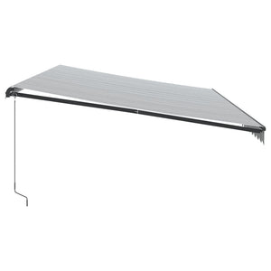 Manuelle LED Markise, Anthrazit & Weiß, 600x350 cm