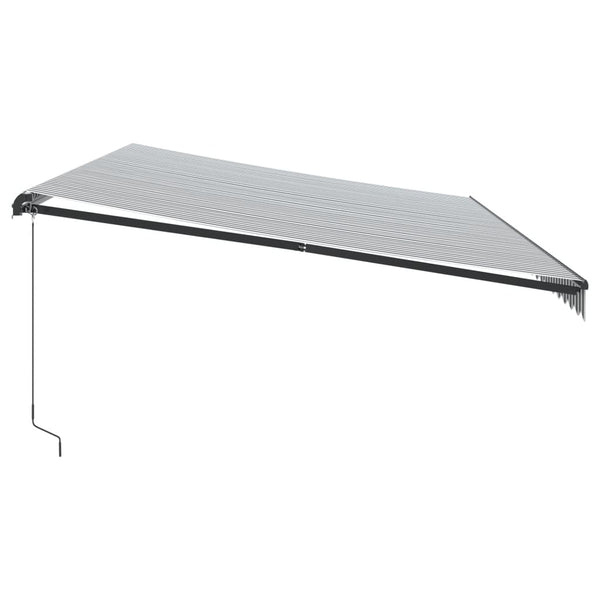 Manuelle LED Markise, Anthrazit & Weiß, 600x350 cm