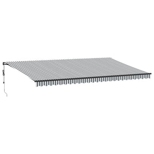 vidaXL Auvent banne motorisé avec LED Anthracite et blanc 600x350 cm