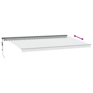 vidaXL Auvent banne motorisé avec LED Anthracite et blanc 600x350 cm