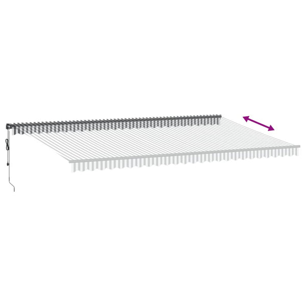 vidaXL Auvent banne motorisé avec LED Anthracite et blanc 600x350 cm