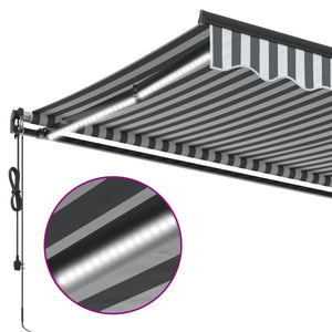 vidaXL Auvent banne motorisé avec LED Anthracite et blanc 600x350 cm