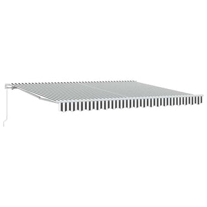 vidaXL Store banne manuel Anthracite et blanc 400x300 cm