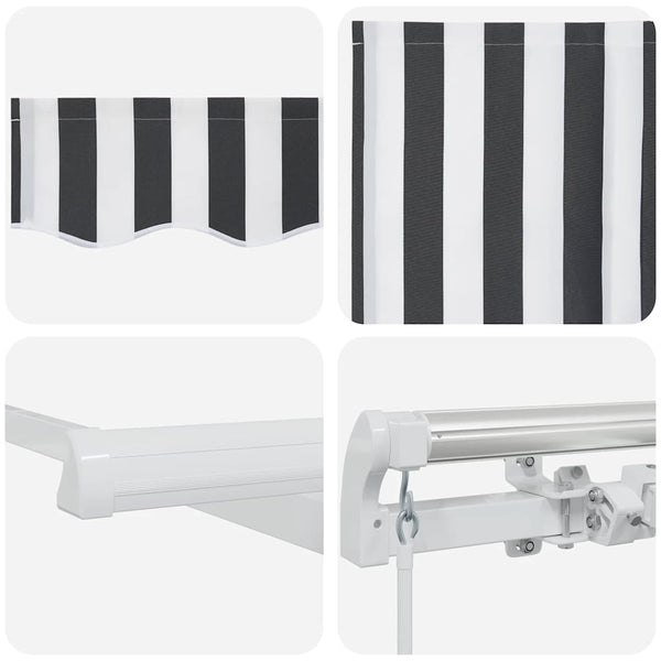 vidaXL Store banne manuel Anthracite et blanc 400x300 cm