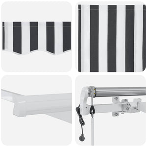 vidaXL Manuel Automatique Anthracite & Blanc 400x300 cm