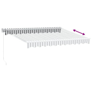 Einziehbare Markise Anthrazit & Weiß 3x2,5m