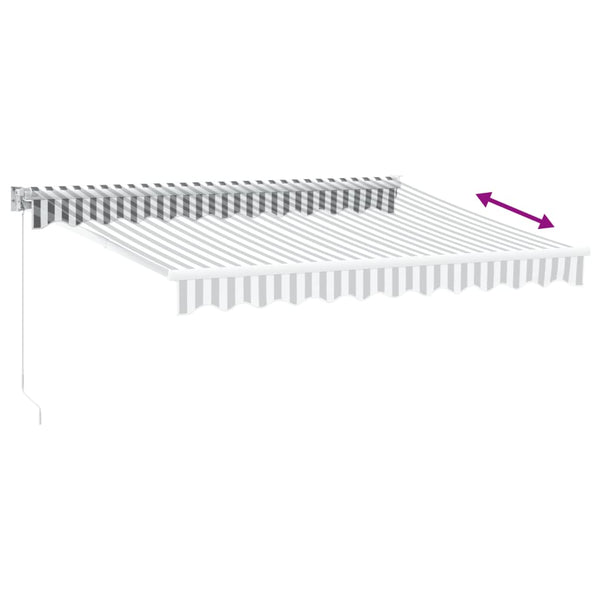 Einziehbare Markise Anthrazit & Weiß 3x2,5m