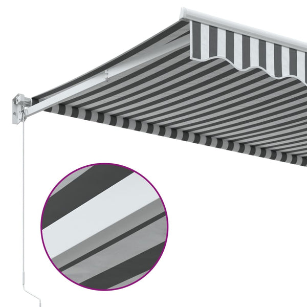 Einziehbare Markise Anthrazit & Weiß 3x2,5m
