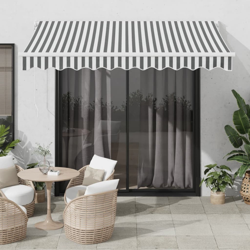 Einziehbare Markise Anthrazit & Weiß 3x2,5m