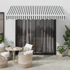 Einziehbare Markise Anthrazit & Weiß 3x2,5m