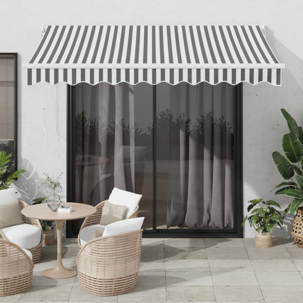 Einziehbare Markise Anthrazit & Weiß 3x2,5m