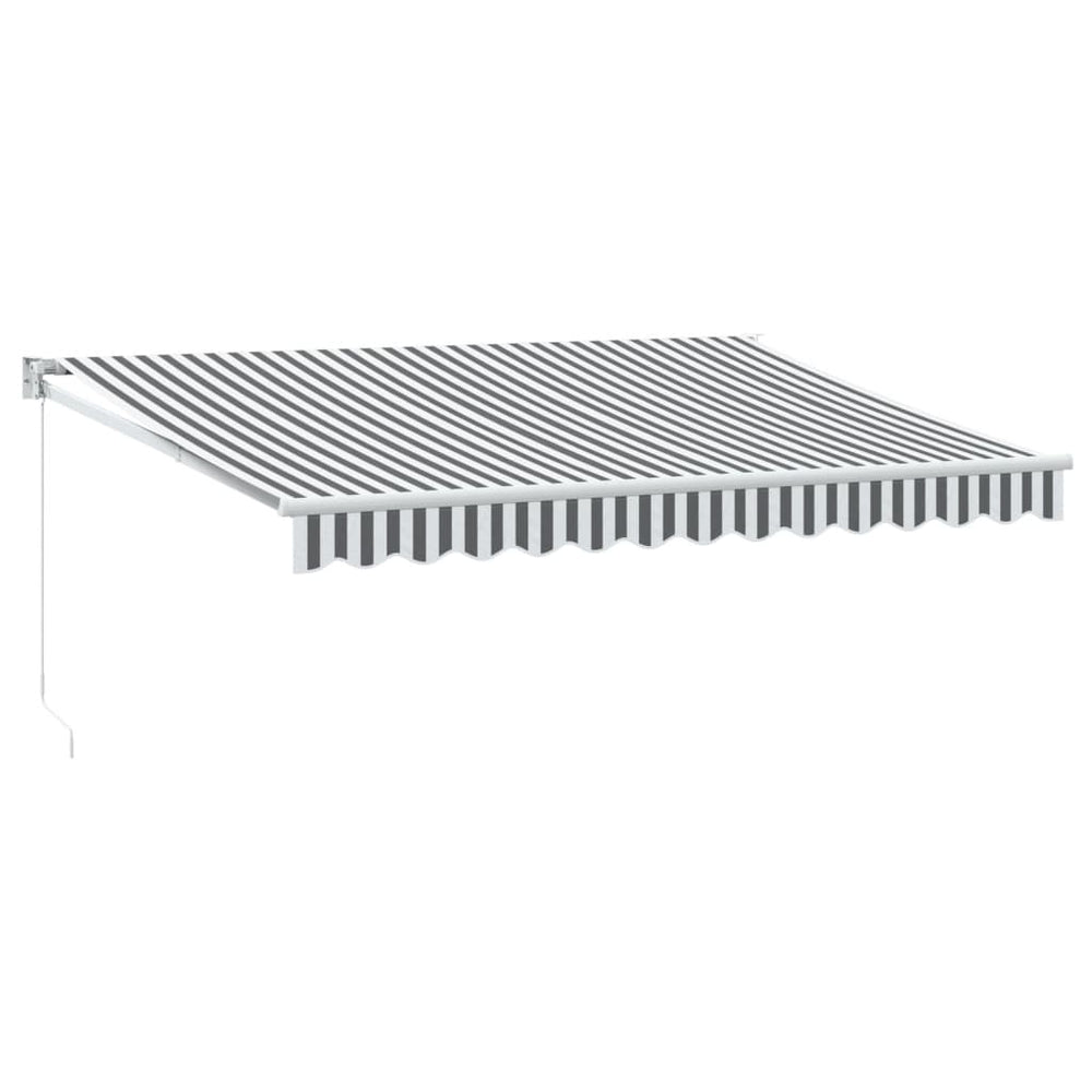 Einziehbare Markise Anthrazit & Weiß 3,5x2,5 m