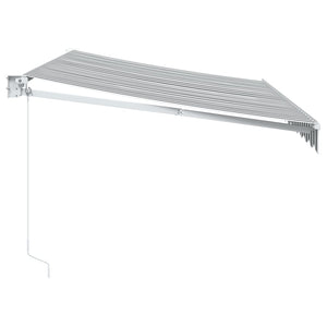 vidaXL Auvent rétractable Anthracite et blanc 3,5x2,5 m Tissu et aluminium