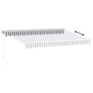 vidaXL Auvent rétractable Anthracite et blanc 3,5x2,5 m Tissu et aluminium