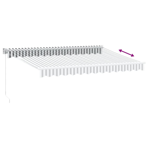 vidaXL Auvent rétractable Anthracite et blanc 3,5x2,5 m Tissu et aluminium